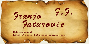 Franjo Faturović vizit kartica